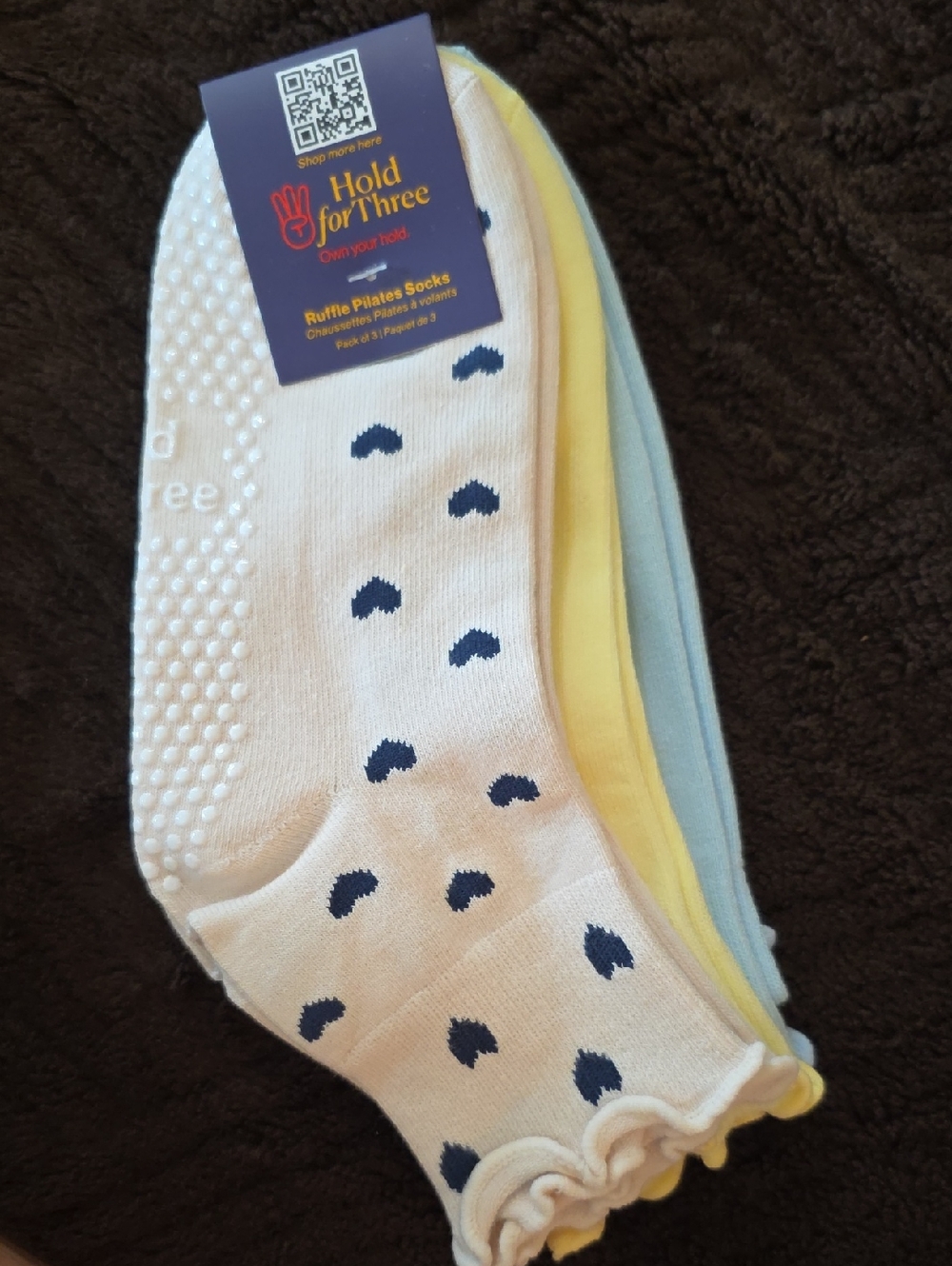 Women's Ruffle Grip Hold For Three Socks - (3-Pack)
